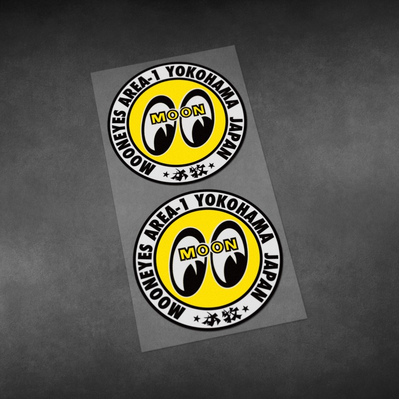 A Pair Retro MOON Racing Refle - Heavy Equipment Stickers review and price