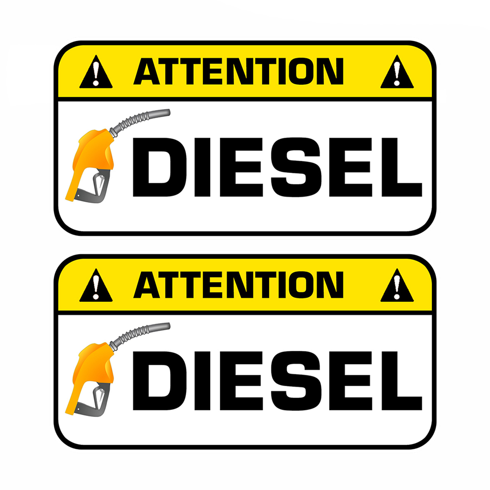 2pcs 7cm  ATTENTION DIESEL GAS - Heavy Equipment Stickers review and price