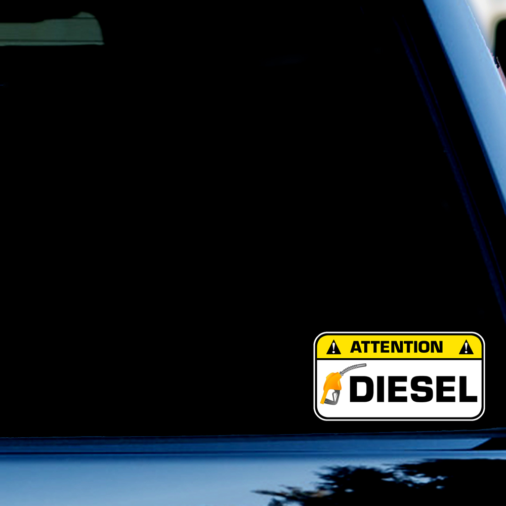 2pcs 7cm  ATTENTION DIESEL GAS - Heavy Equipment Stickers review and price
