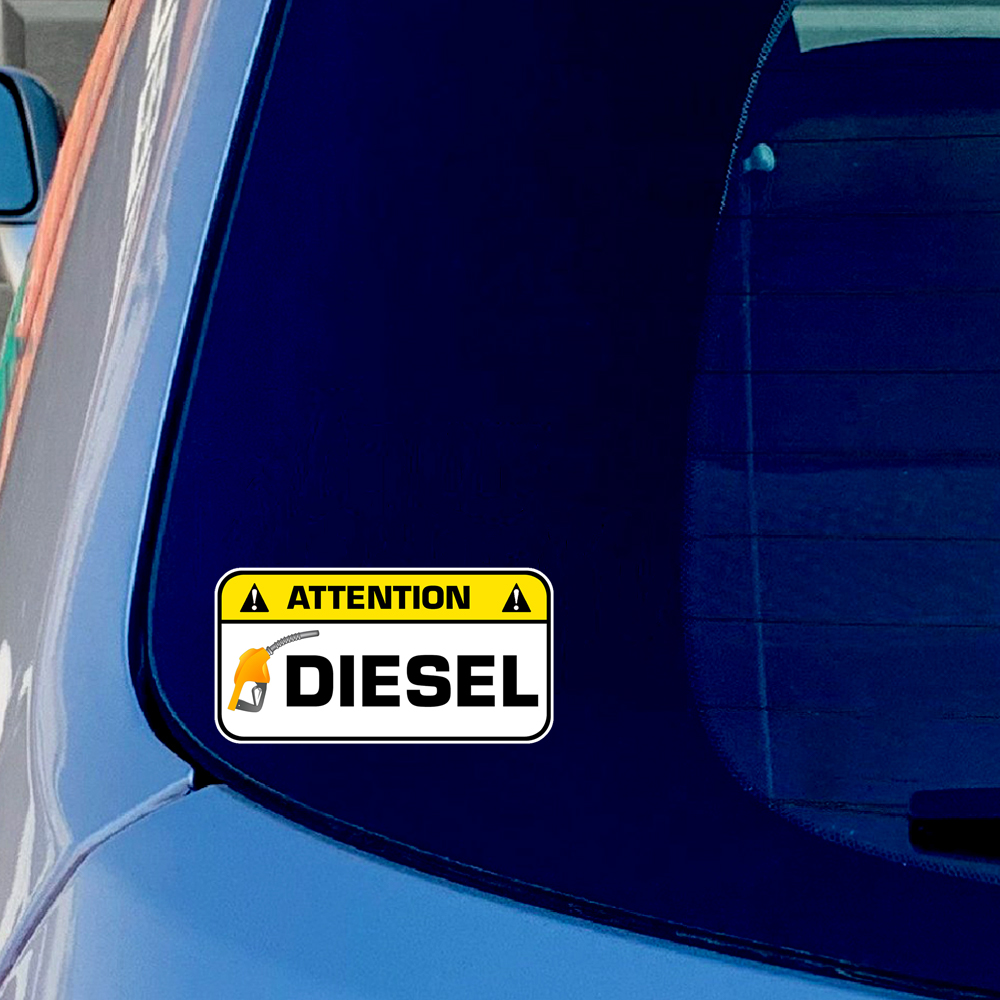 2pcs 7cm  ATTENTION DIESEL GAS - Heavy Equipment Stickers review and price