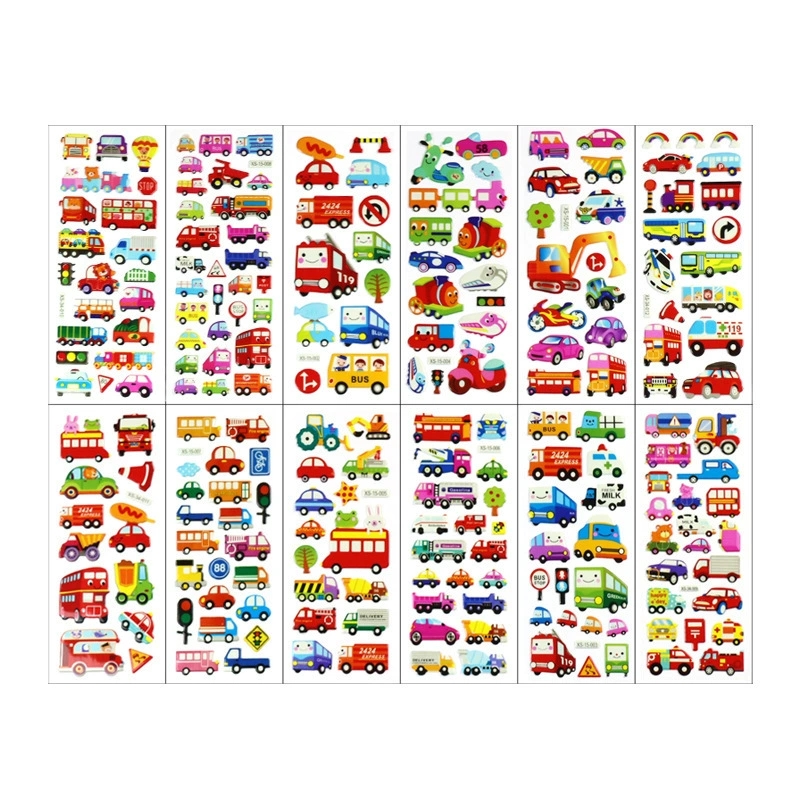 6pcs Cartoon Fireman Car Stick - Heavy Equipment Stickers review and price